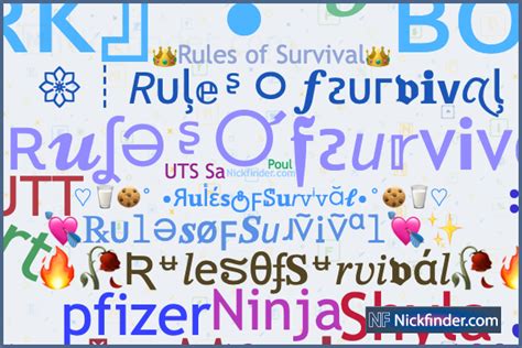 Nicknames for RulesOfSurvival .